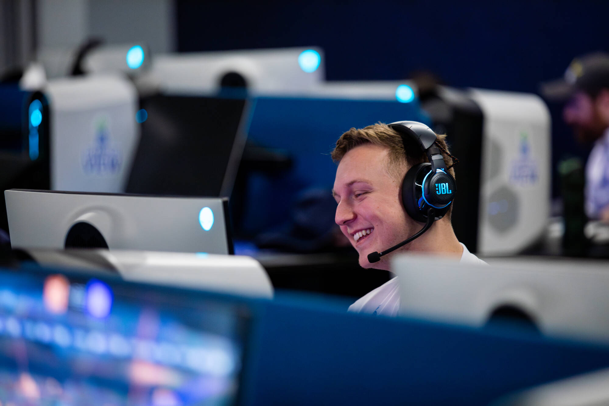 GVSU esports student competing